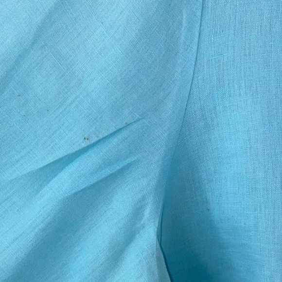 Lily Stanhope Ocean‎ Blue 100% Linen Lace Beads Beachy Blouse Tunic Cover-Up - Picture 3 of 6